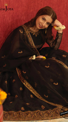 Asim Jofa Unstitched 3 piece lawn Embroidered suit D616