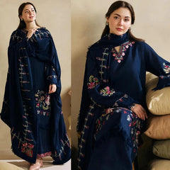 Zara ShahJahan Unstitched 3 piece lawn Embroidered suit D606