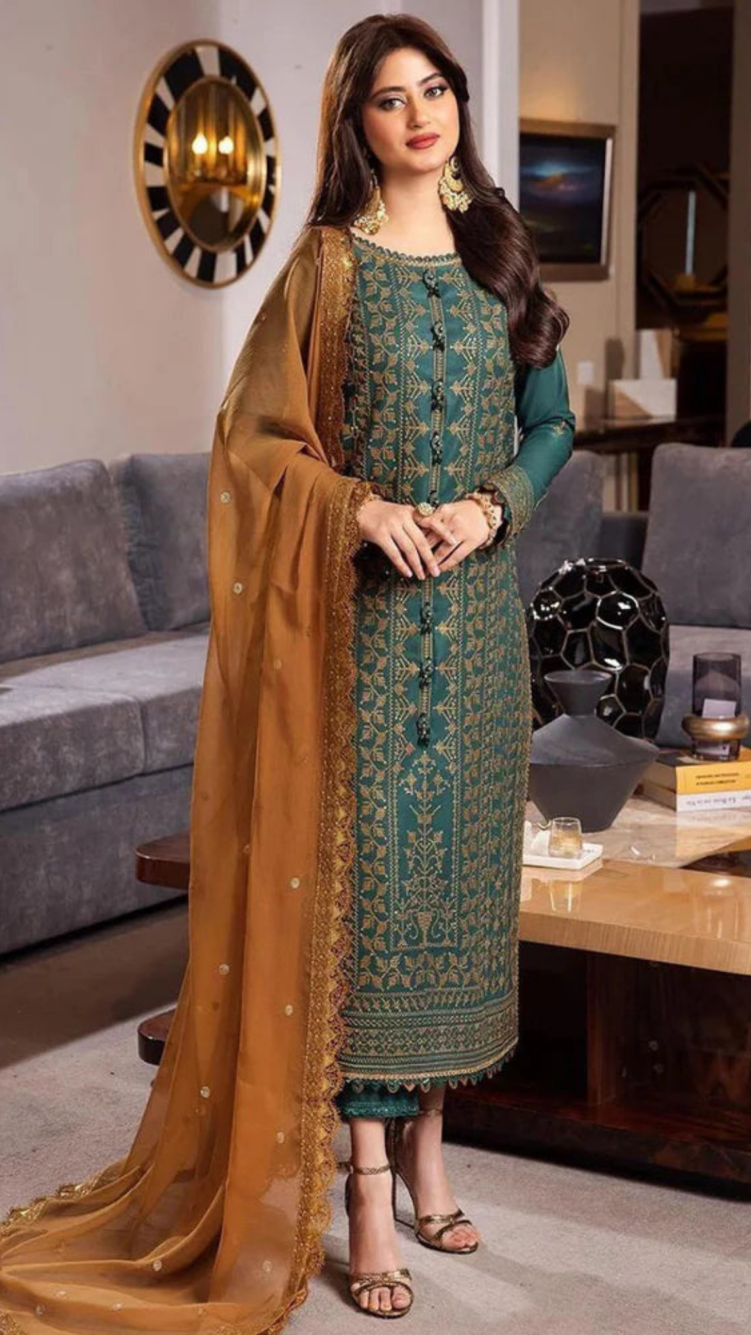 Asim Jofa Unstitched 3 piece lawn embroidered suit D552