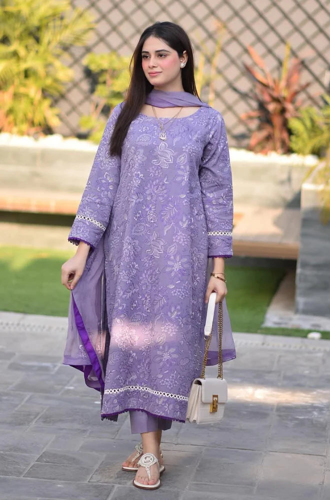 Breeze- 3PC Lawn Embroidered Suit - DS0105