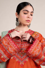 Zara Shahjahan Unstitched 3 piece lawn Embroidered suit D571