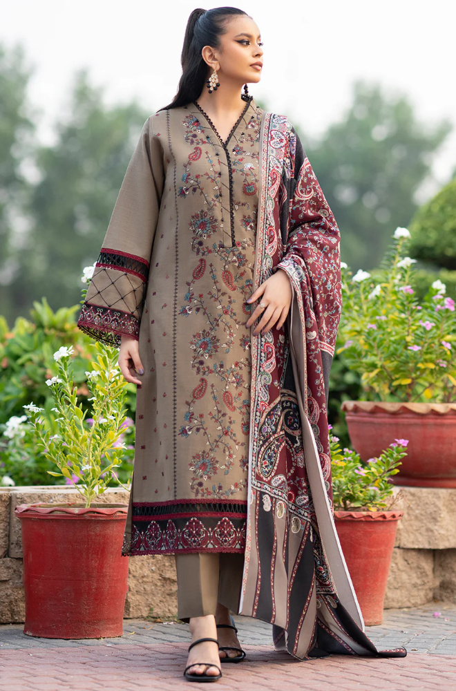 Bin Ilyas Unstitched 3 piece lawn embroidered suit D558