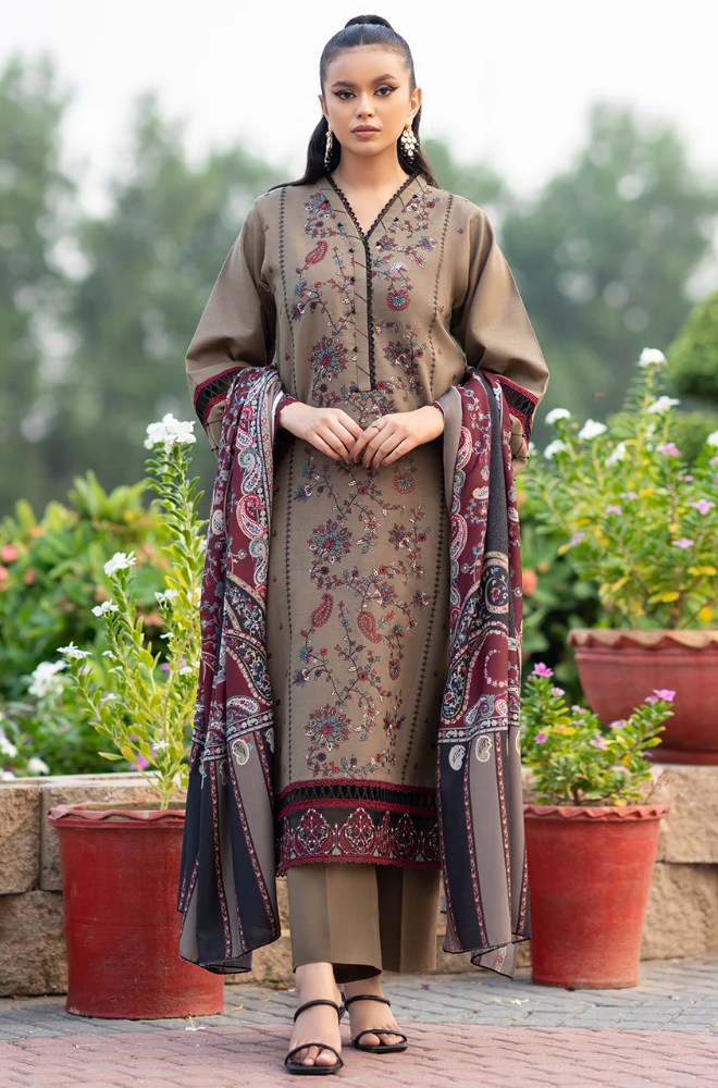 Bin Ilyas Unstitched 3 piece lawn embroidered suit D558