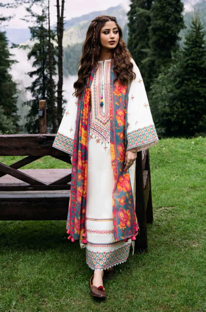 Sapphire Unstitched 3 piece lawn embroidered suit D564