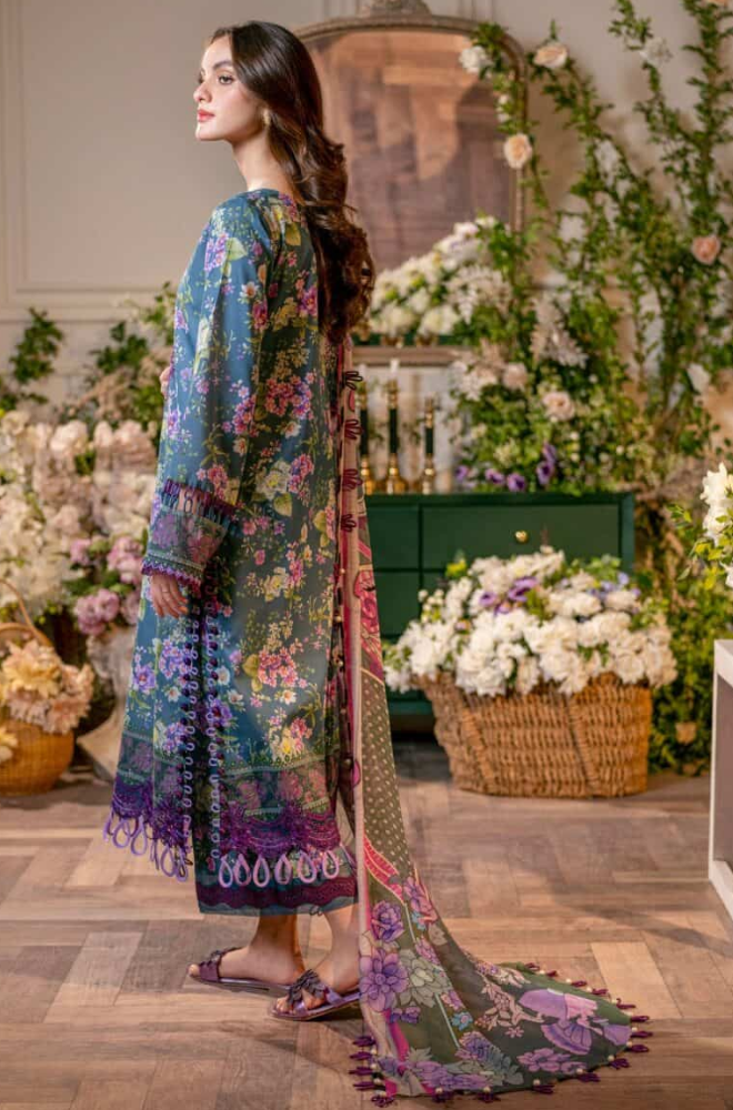 Sapphire Unstitched 3 piece lawn Printed suit D568