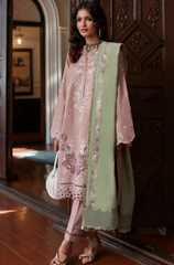 Zaha Unstitched 3 piece lawn Embroidered suit D574