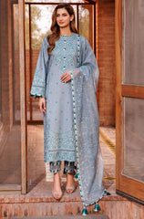 Farasha Unstitched 3 piece lawn Embroidered suit D572